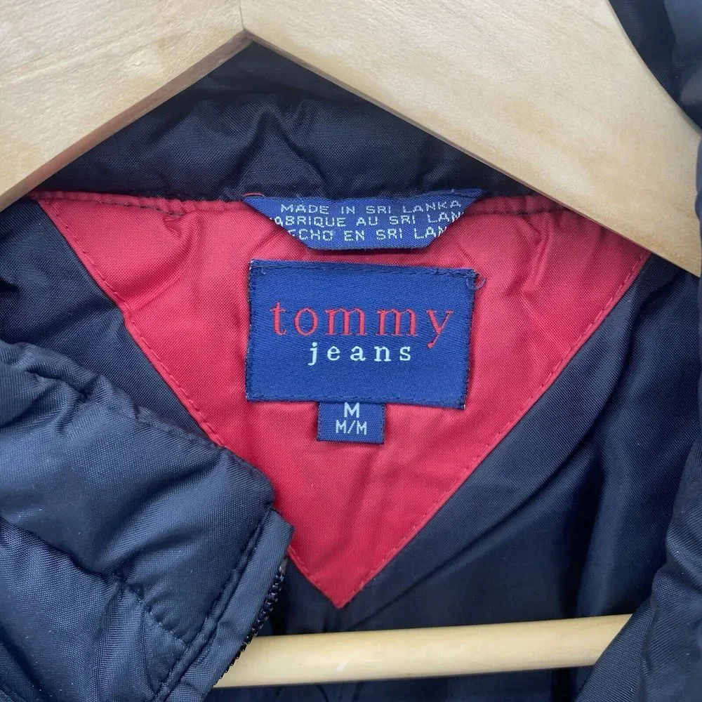 Tommy Hilfiger Men's Medium Black Lightweight Puffer Hiking Vest Gorpcore‎ Y2K
